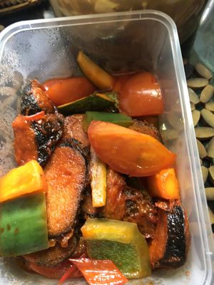 Sweet sour fish delicious  at Kiat Lim Vegetarian Food 吉林素食 in Northeast Singapore