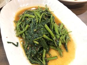 Sambal kangkong at Kiat Lim Vegetarian Food 吉林素食 in Northeast Singapore
