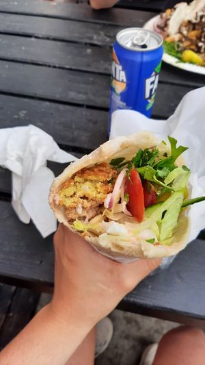 Vegan falafel and cauliflower wrap at Möllans Falafel in Malmo