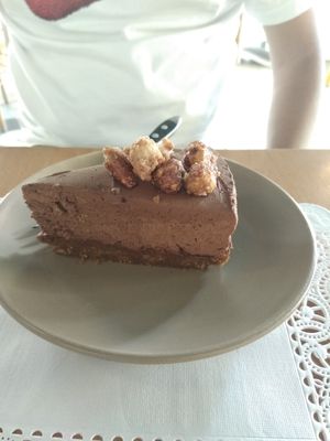 Vegan chocolate mousse at Romeow Cat Bistrot in Rome