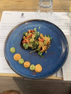 Blue corn tacos at Romeow Cat Bistrot in Rome