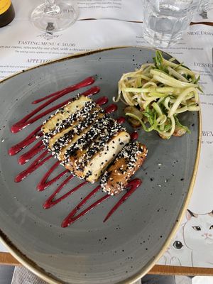 Tofu tataki  at Romeow Cat Bistrot in Rome