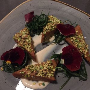 fancy entree at Romeow Cat Bistrot in Rome