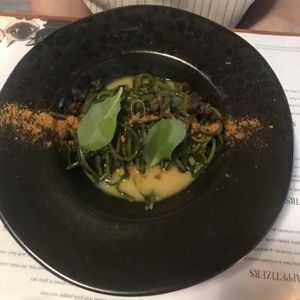 Seaweed pasta  at Romeow Cat Bistrot in Rome