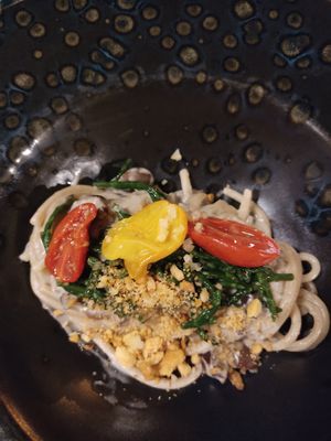 Spaghetti burro e alici felici at Romeow Cat Bistrot in Rome