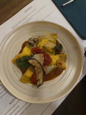 Stuffed pasta   at Romeow Cat Bistrot in Rome