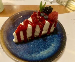 White cake, very airy and light. Excellent!  at Romeow Cat Bistrot in Rome