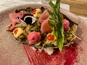 Maki jackfruit taco at Romeow Cat Bistrot in Rome