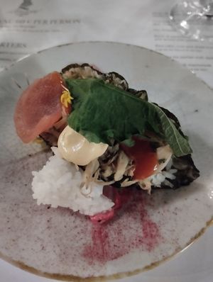 Taco that taste like sushi. A bit hot. at Romeow Cat Bistrot in Rome