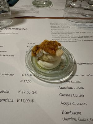 Complementary pre-appetiser   at Romeow Cat Bistrot in Rome