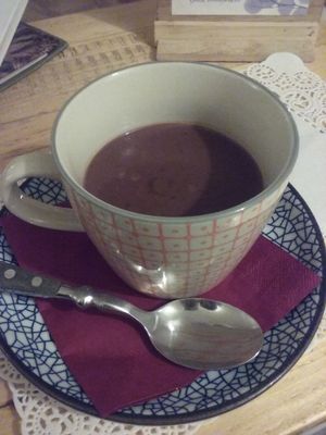 Hot chocolate at Romeow Cat Bistrot in Rome