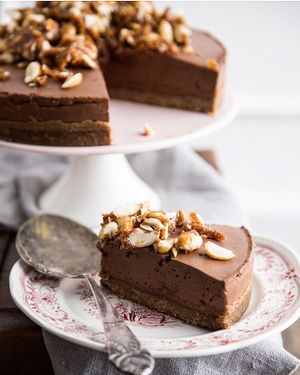 Mousse cake chocolate, coconut milk and almond at Romeow Cat Bistrot in Rome