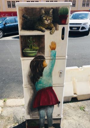 Outside at Romeow Cat Bistrot in Rome