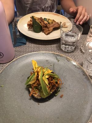 Grilled aubergine& stuffed zuchini (starters) at Romeow Cat Bistrot in Rome