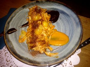 Main course with pasta at Romeow Cat Bistrot in Rome