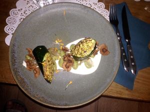 Starter, filled zucchini at Romeow Cat Bistrot in Rome