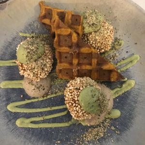 Squash waffles at Romeow Cat Bistrot in Rome