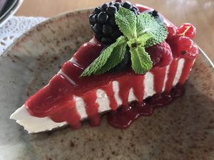 Amazing white mouse(?) cake at Romeow Cat Bistrot in Rome