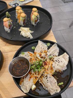 “Beef” dumplings at Beyond Sushi in New York City