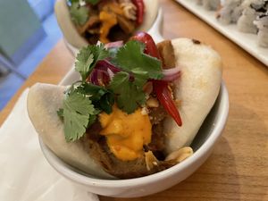 Gua Bao buns  at Beyond Sushi in New York City