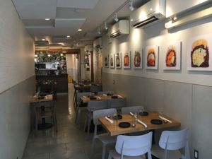 Inside venue--much roomier than before, at Beyond Sushi in New York City