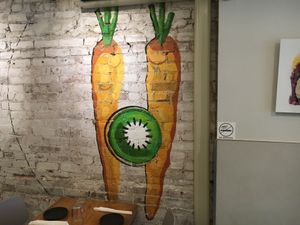 Wall art at Beyond Sushi in New York City