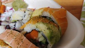 Vegan salmon sushi at Beyond Sushi in New York City