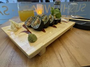 Spicy Jackfruit Crab roll  at Beyond Sushi in New York City