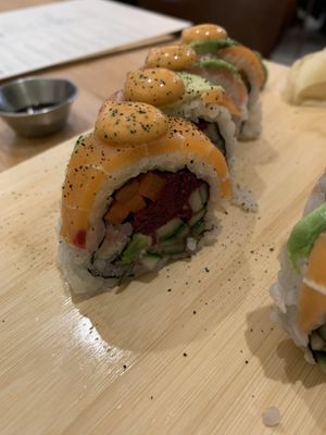 Rainbow roll  at Beyond Sushi in New York City