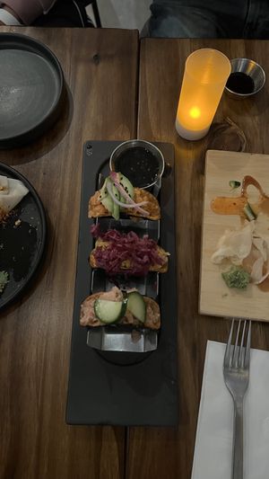 Nori taco sampler   at Beyond Sushi in New York City