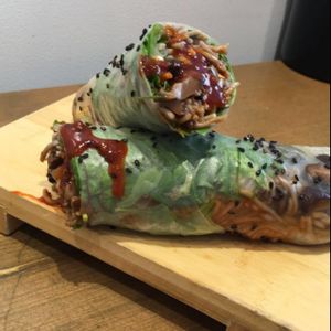 Spicy Shroom Rice Paper Wrap at Beyond Sushi in New York City