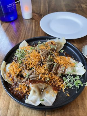 Mushroom dumplings   at Beyond Sushi in New York City