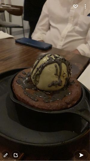 Avocado cookie with matcha ice cream  at Beyond Sushi in New York City