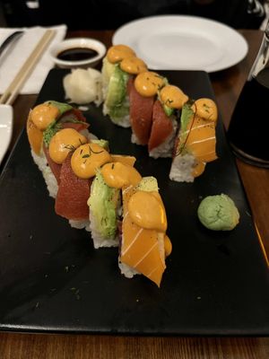 rainbow rolls  at Beyond Sushi in New York City