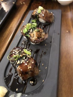 Eggplant unagi  at Beyond Sushi in New York City