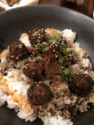 Impossible meatballs   at Beyond Sushi in New York City