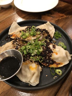 Ginger beef dumplings   at Beyond Sushi in New York City