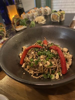 Peanut noodle salad  at Beyond Sushi in New York City