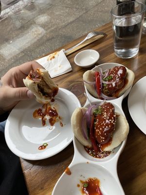 Chick’n bao  at Beyond Sushi in New York City
