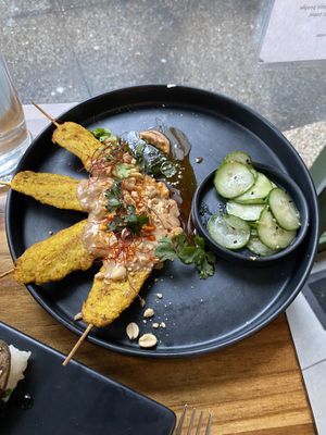 Satay skewers  at Beyond Sushi in New York City