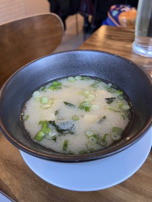 Miso soup  at Beyond Sushi in New York City