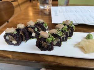 Mushroom roll  at Beyond Sushi in New York City
