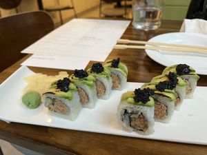 Seared avocado roll   at Beyond Sushi in New York City