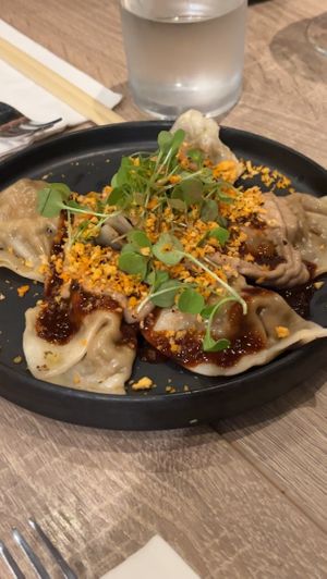 Mushroom dumplings  at Beyond Sushi in New York City