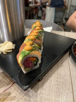 Rainbow roll  at Beyond Sushi in New York City