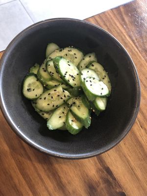 Picked cucumber cold dish   at Beyond Sushi in New York City