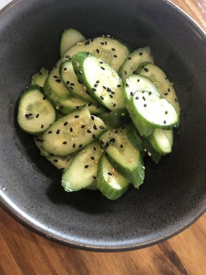Picked cucumber cold dish   at Beyond Sushi in New York City