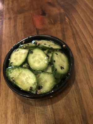 Pickled cucumber cold dish   at Beyond Sushi in New York City