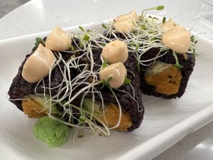 Sweet potato roll  at Beyond Sushi in New York City