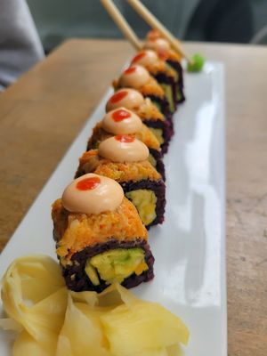 Spicy mango rolls at Beyond Sushi in New York City